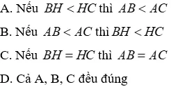 Trắc nghiệm Quan hệ giữa đường vuông góc và đường xiên, đường xiên và hình chiếu Quan He Giua Duong Vuong Goc Va Duong Xien A05