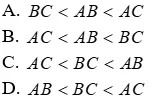 Trắc nghiệm Quan hệ giữa góc và cạnh đối diện trong một tam giác Quan He Giua Goc Va Canh Doi Dien A11