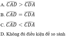 Trắc nghiệm Quan hệ giữa góc và cạnh đối diện trong một tam giác Quan He Giua Goc Va Canh Doi Dien A57