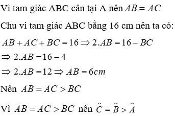 Trắc nghiệm Quan hệ giữa góc và cạnh đối diện trong một tam giác Quan He Giua Goc Va Canh Doi Dien A86