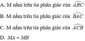Trắc nghiệm Tính chất ba đường phân giác của tam giác Tinh Chat Ba Duong Phan Giac Cua Tam Giac A01