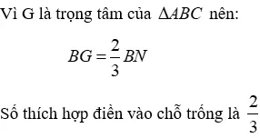 Trắc nghiệm Tính chất ba đường trung tuyến của tam giác Tinh Chat Ba Duong Trung Tuyen A05