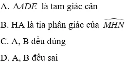 Trắc nghiệm Tính chất đường trung trực của một đoạn thẳng Tinh Chat Duong Trung Truc A76