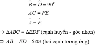 Trắc nghiệm Các trường hợp bằng nhau của tam giác vuông Trac Nghiem Cac Truong Hop Bang Nhau Cua Tam Giac Vuong A22