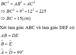 Trắc nghiệm Các trường hợp bằng nhau của tam giác vuông Trac Nghiem Cac Truong Hop Bang Nhau Cua Tam Giac Vuong A35