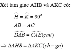 Trắc nghiệm Các trường hợp bằng nhau của tam giác vuông Trac Nghiem Cac Truong Hop Bang Nhau Cua Tam Giac Vuong A51