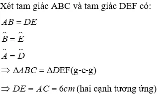 Trắc nghiệm Trường hợp bằng nhau thứ ba của tam giác: góc - cạnh - góc (g.c.g) Truong Hop Bang Nhau Thu Ba A57