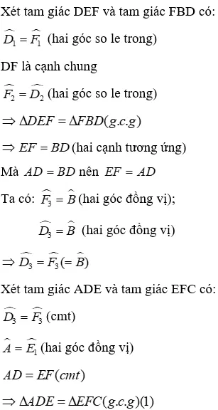 Trắc nghiệm Trường hợp bằng nhau thứ ba của tam giác: góc - cạnh - góc (g.c.g) Truong Hop Bang Nhau Thu Ba A71