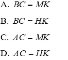 Trắc nghiệm Trường hợp bằng nhau thứ hai của tam giác: cạnh - góc - cạnh (c.g.c) Truong Hop Bang Nhau Thu Hai Cua Tam Giac A02