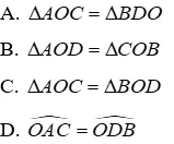 Trắc nghiệm Trường hợp bằng nhau thứ hai của tam giác: cạnh - góc - cạnh (c.g.c) Truong Hop Bang Nhau Thu Hai Cua Tam Giac A19