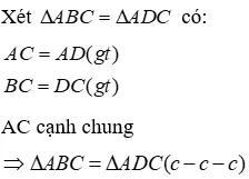 Trắc nghiệm Trường hợp bằng nhau thứ nhất của tam giác: cạnh - cạnh - cạnh (c.c.c) Truong Hop Bang Nhau Thu Nhat Cua Tam Giac A05