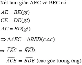 Trắc nghiệm Trường hợp bằng nhau thứ nhất của tam giác: cạnh - cạnh - cạnh (c.c.c) Truong Hop Bang Nhau Thu Nhat Cua Tam Giac A18