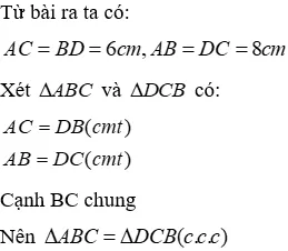 Trắc nghiệm Trường hợp bằng nhau thứ nhất của tam giác: cạnh - cạnh - cạnh (c.c.c) Truong Hop Bang Nhau Thu Nhat Cua Tam Giac A33