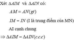 Trắc nghiệm Trường hợp bằng nhau thứ nhất của tam giác: cạnh - cạnh - cạnh (c.c.c) Truong Hop Bang Nhau Thu Nhat Cua Tam Giac A39