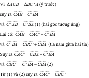 Trắc nghiệm Trường hợp bằng nhau thứ nhất của tam giác: cạnh - cạnh - cạnh (c.c.c) Truong Hop Bang Nhau Thu Nhat Cua Tam Giac A75
