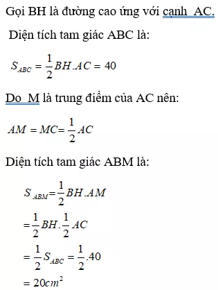 Bài tập Diện tích tam giác | Lý thuyết và Bài tập Toán 8 có đáp án Bai Tap Bai 3 Dien Tich Tam Giac 1 5