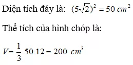 Bài tập Các công thức về hình chóp đều | Lý thuyết và Bài tập Toán 8 có đáp án Bai Tap Bai 8 9 Cac Cong Thuc Ve Hinh Chop Deu 1 10