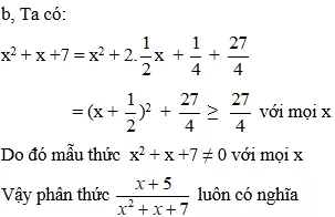 Cách chứng minh phân thức luôn có nghĩa cực hay, có đáp án | Toán lớp 8 Cach Chung Minh Phan Thuc Luon Co Nghia Cuc Hay Co Dap An A23