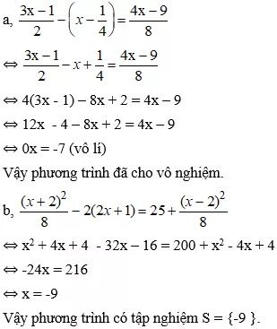 Cách giải phương trình đưa được về dạng ax + b = 0 cực hay, có đáp án | Toán lớp 8 Cach Giai Phuong Trinh Dua Duoc Ve Dang Ax B 0 Cuc Hay A15