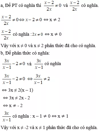 Cách tìm điều kiện để phân thức được xác định cực hay, có đáp án | Toán lớp 8 Cach Tim Dieu Kien De Phan Thuc Duoc Xac Dinh Co Dap An A21