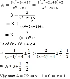 Cách tìm giá trị lớn nhất, giá trị nhỏ nhất của phân thức cực hay, có đáp án | Toán lớp 8 Cach Tim Gia Tri Lon Nhat Gia Tri Nho Nhat Cua Phan Thuc Cuc Hay A15