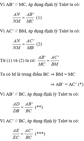 Trắc nghiệm Định lí Ta-lét trong tam giác có đáp án Trac Nghiem Dinh Li Talet Trong Tam Giac A117