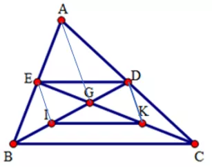 Trắc nghiệm Đường trung bình của tam giác, của hình thang có đáp án Trac Nghiem Duong Trung Binh Cua Tam Giac Cua Hinh Thang A31