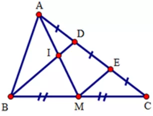 Trắc nghiệm Đường trung bình của tam giác, của hình thang có đáp án Trac Nghiem Duong Trung Binh Cua Tam Giac Cua Hinh Thang A44