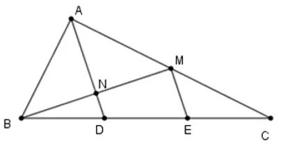 Trắc nghiệm Đường trung bình của tam giác, của hình thang có đáp án Trac Nghiem Duong Trung Binh Cua Tam Giac Cua Hinh Thang A49
