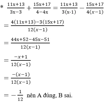 Trắc nghiệm Phép cộng các phân thức đại số có đáp án Trac Nghiem Phep Cong Cac Phan Thuc Dai So A47