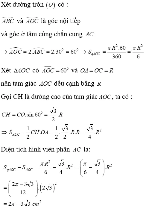 Toán lớp 9 | Lý thuyết - Bài tập Toán 9 có đáp án Bai Tap Dien Tich Hinh Tron Hinh Quat Tron 6