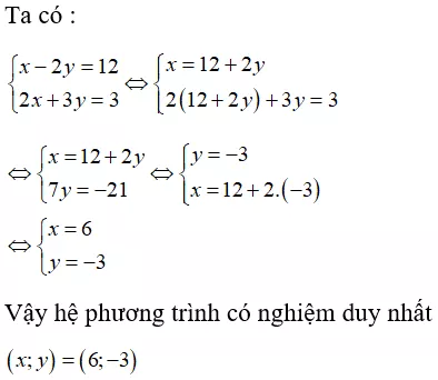 Toán lớp 9 | Lý thuyết - Bài tập Toán 9 có đáp án Bai Tap Giai He Phuong Trinh Bang Phuong Phap The 7