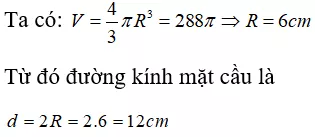 Toán lớp 9 | Lý thuyết - Bài tập Toán 9 có đáp án Bai Tap Hinh Cau Dien Tich Mat Cau Va The Tich Hinh Cau 1