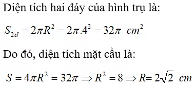 Toán lớp 9 | Lý thuyết - Bài tập Toán 9 có đáp án Bai Tap Hinh Cau Dien Tich Mat Cau Va The Tich Hinh Cau 12