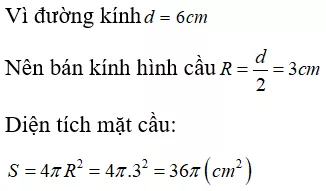 Toán lớp 9 | Lý thuyết - Bài tập Toán 9 có đáp án Bai Tap Hinh Cau Dien Tich Mat Cau Va The Tich Hinh Cau