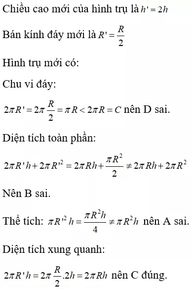 Toán lớp 9 | Lý thuyết - Bài tập Toán 9 có đáp án Bai Tap Hinh Tru Dien Tich Xung Quanh Va The Tich Cua Hinh Tru 2