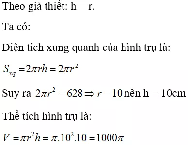 Toán lớp 9 | Lý thuyết - Bài tập Toán 9 có đáp án Bai Tap Hinh Tru Dien Tich Xung Quanh Va The Tich Cua Hinh Tru 4