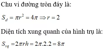 Toán lớp 9 | Lý thuyết - Bài tập Toán 9 có đáp án Bai Tap Hinh Tru Dien Tich Xung Quanh Va The Tich Cua Hinh Tru 6