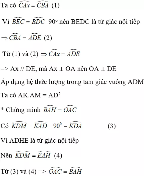 Toán lớp 9 | Lý thuyết - Bài tập Toán 9 có đáp án Bai Tap Tu Giac Noi Tiep 20