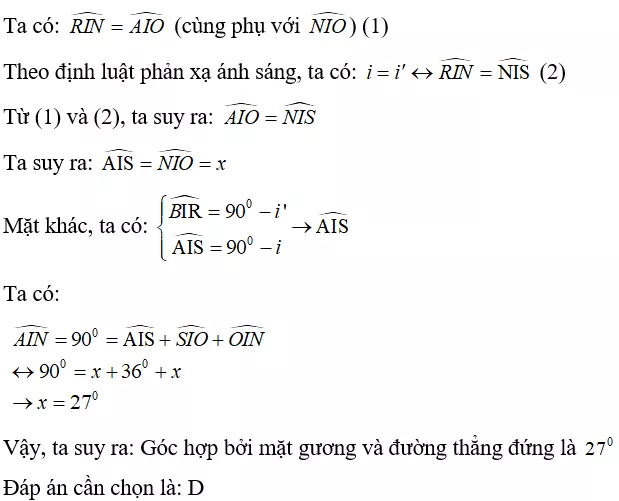 Bài tập Vật Lí 7 Bài 4 (có đáp án): Định luật phản xạ ánh sáng (phần 2) | Trắc nghiệm Vật Lí 7 có đáp án Bai Tap Bai 4 Dinh Luat Phan Xa Anh Sang 26