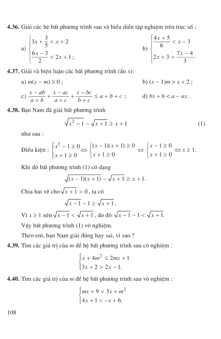 Bài 3: Bất phương trình và hệ bất phương trình bậc nhất một ẩn