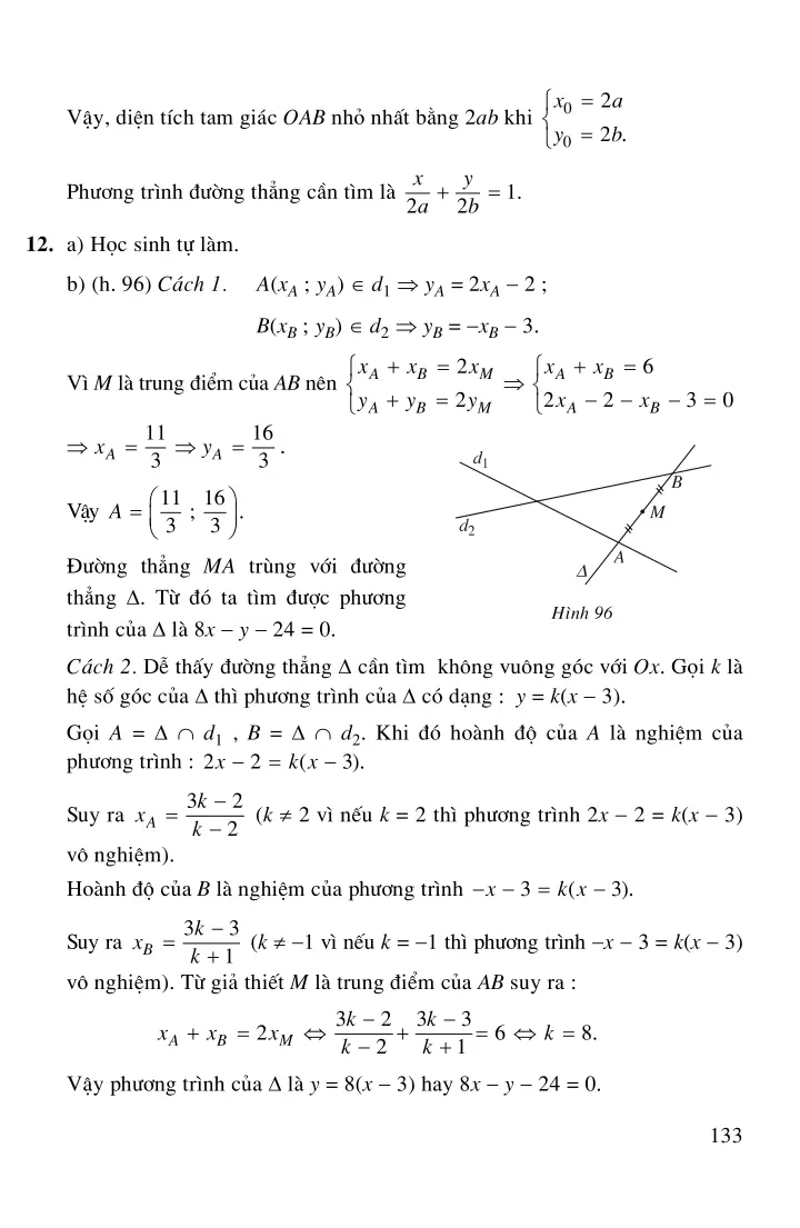 Bài 1: Phương trình tổng quát của đường thẳng