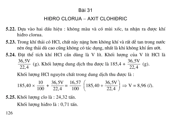 Bài 31: Hiđro clorua - Axit clohiđric