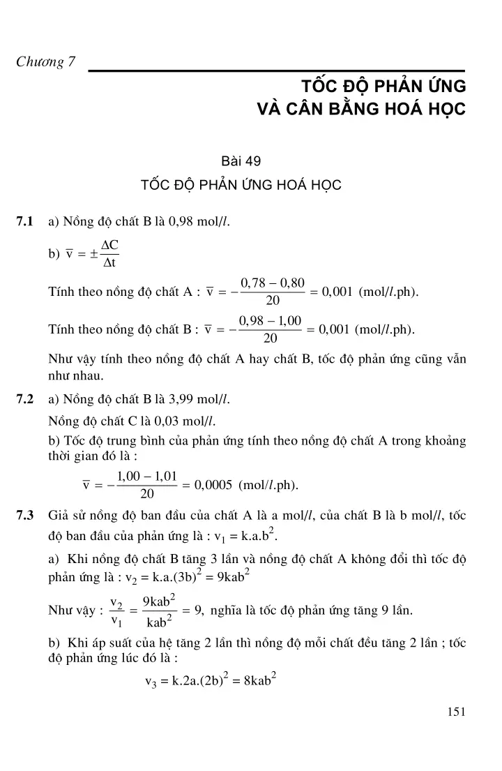 Bài 49: Tốc độ phản ứng hóa học