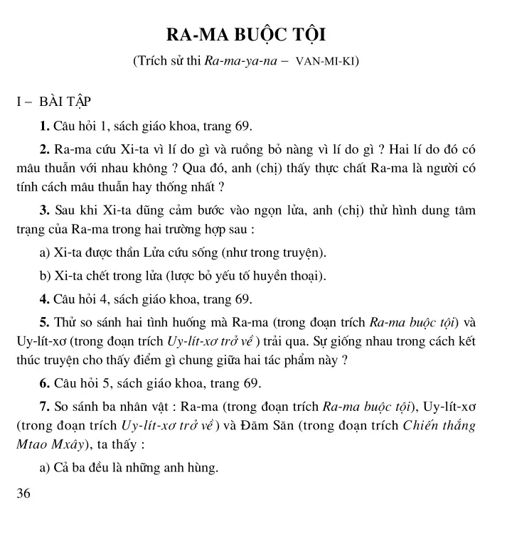 Ra-ma buộc tội (Trích sử thi Ra-ma-ya-na – Van-mi-ki)