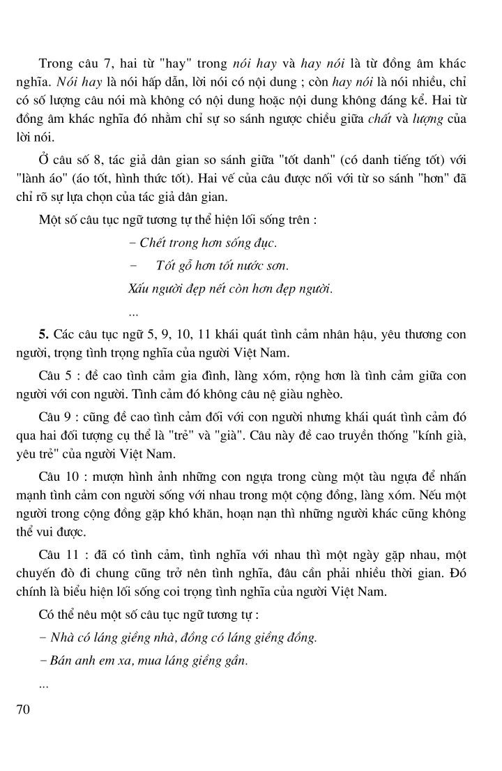 Tục ngữ về đạo đức, lối sống