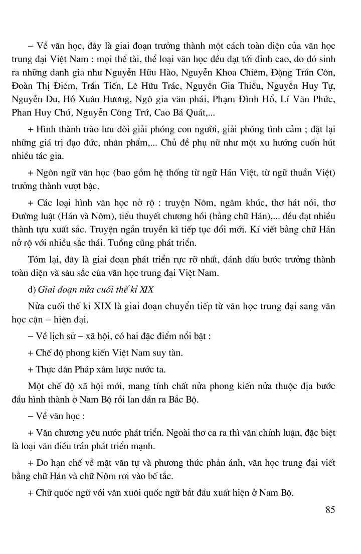 Khái quát văn học Việt Nam từ thế kỉ X đến hết thế kỉ XIX