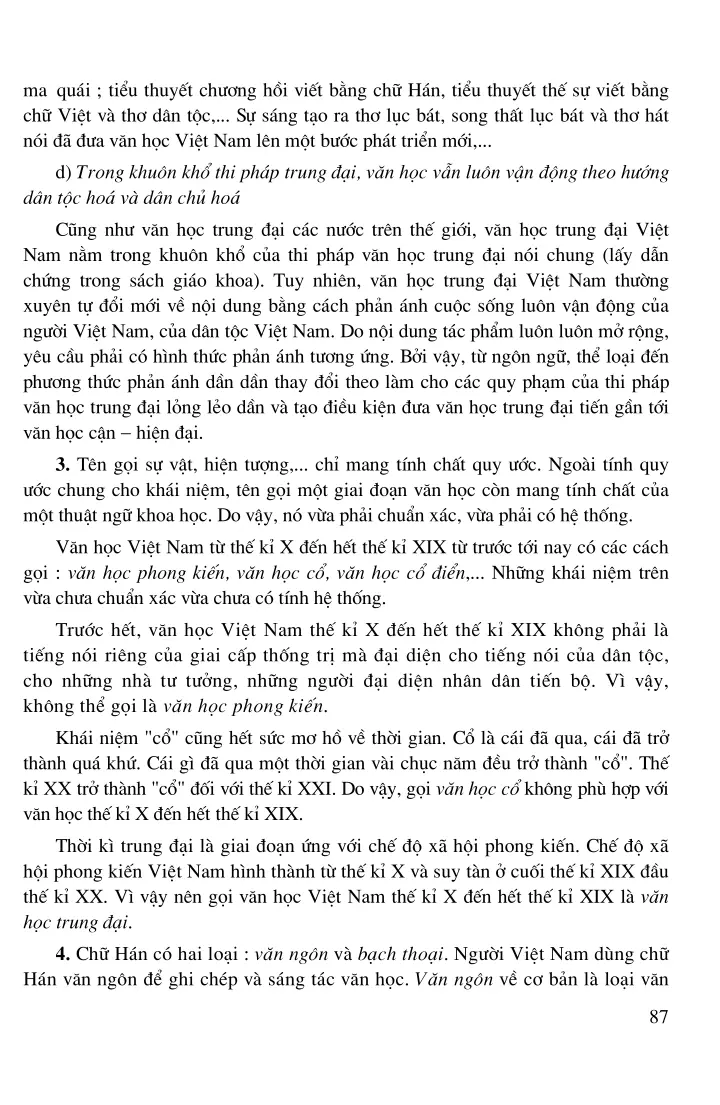 Khái quát văn học Việt Nam từ thế kỉ X đến hết thế kỉ XIX