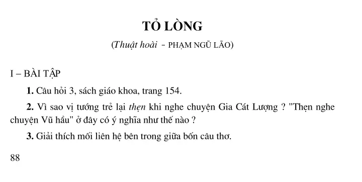 Tỏ lòng (Thuật hoài – Phạm Ngũ Lão)