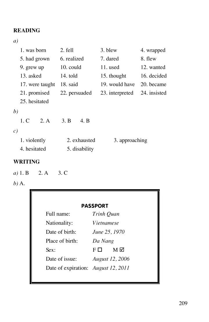 Answer Keys